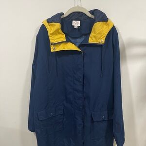 St. John's Bay Navy Coat with Yellow Hood Lining
